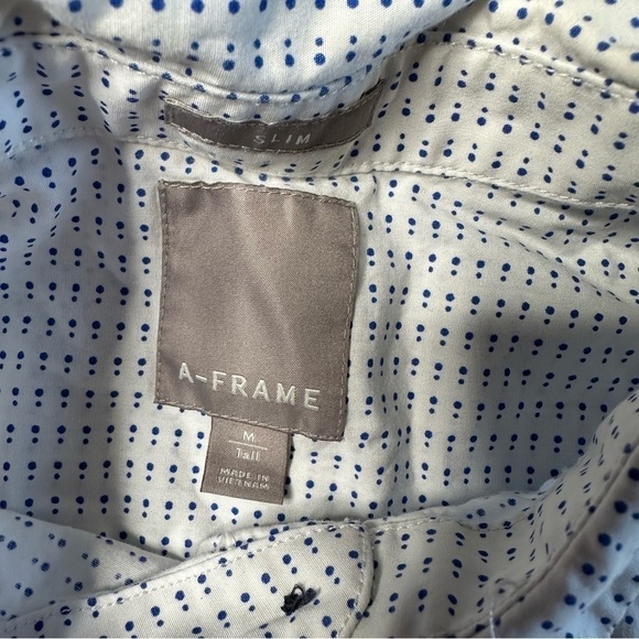 A Frame Printed Button Down Short Sleeve Shirt - Picture 3 of 4